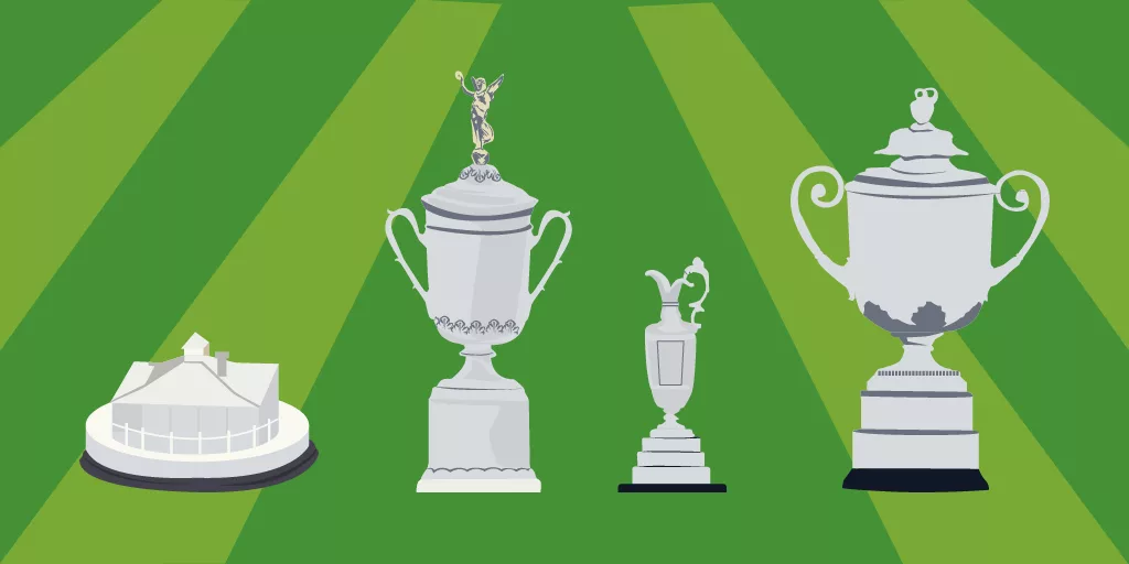 The four biggest trophies in Golf