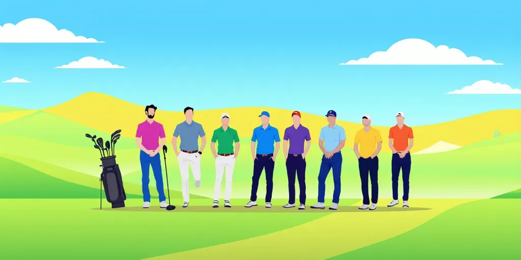 Celebrity golfers on a golf course